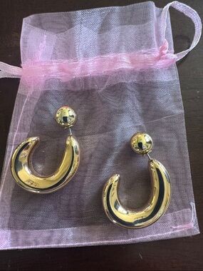 Gold Hoop Style Earrings, NWT
